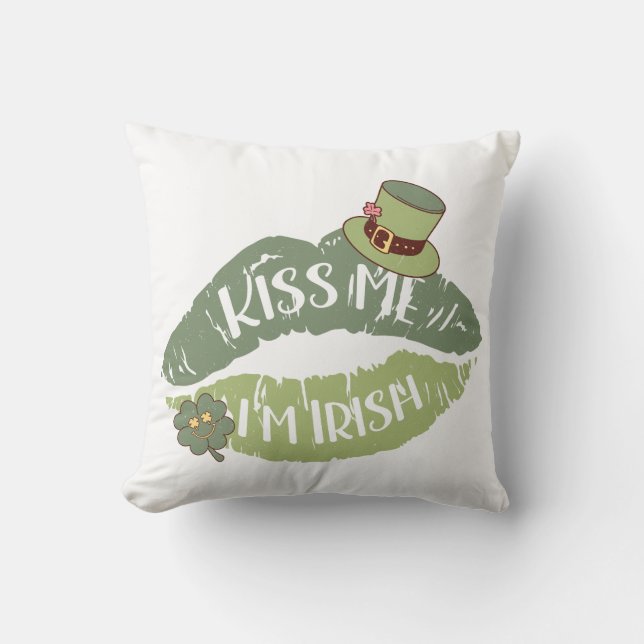 Coussin Embrasse-moi Je suis irlandais (Recto)