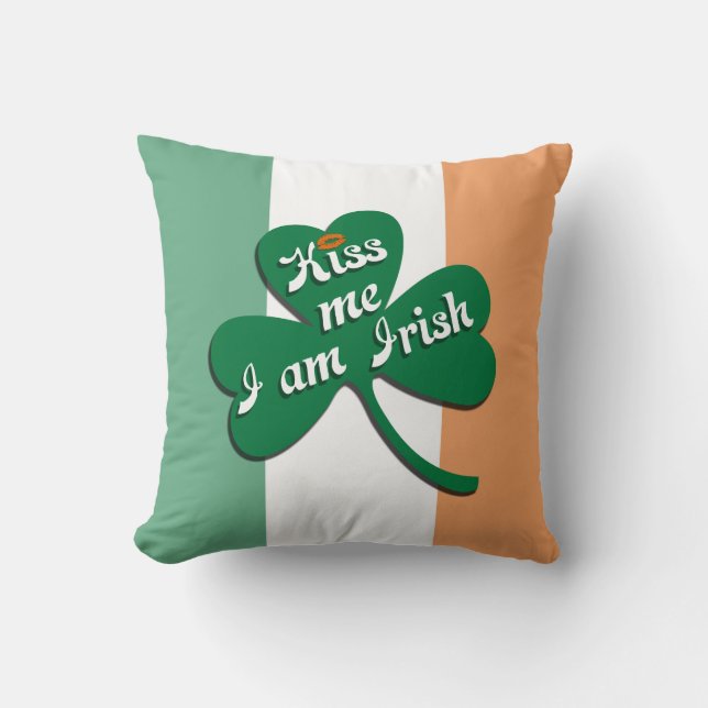Coussin Embrasse-moi Je suis irlandais (Recto)