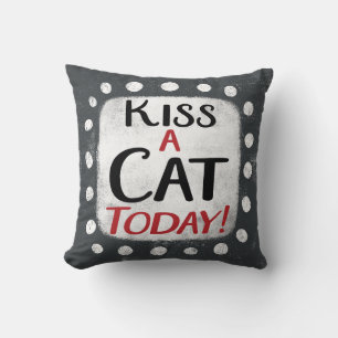 Coussin Embrasse Un Chat Aujourd'Hui Jeter L'Oreiller
