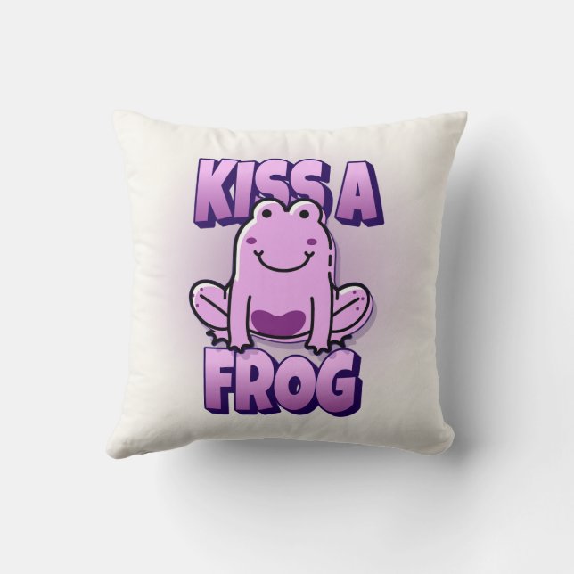Coussin Embrasse Une Grenouille Rose (Verso)