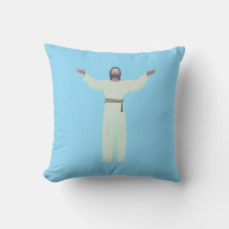 Coussin Embrassez Jésus - Jetez l'oreiller en bleu clair