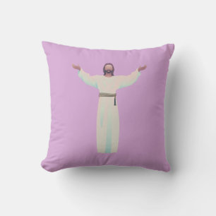 Coussin Embrassez Jésus - Jetez l'oreiller en Lavande