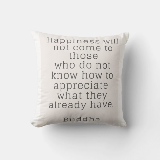 Coussin Embrassez Le Bonheur Sur Une Citation De Bouddha (Recto)