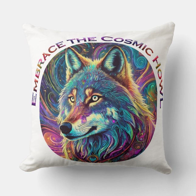 Coussin Embrassez le loup de Howl cosmique (Recto)