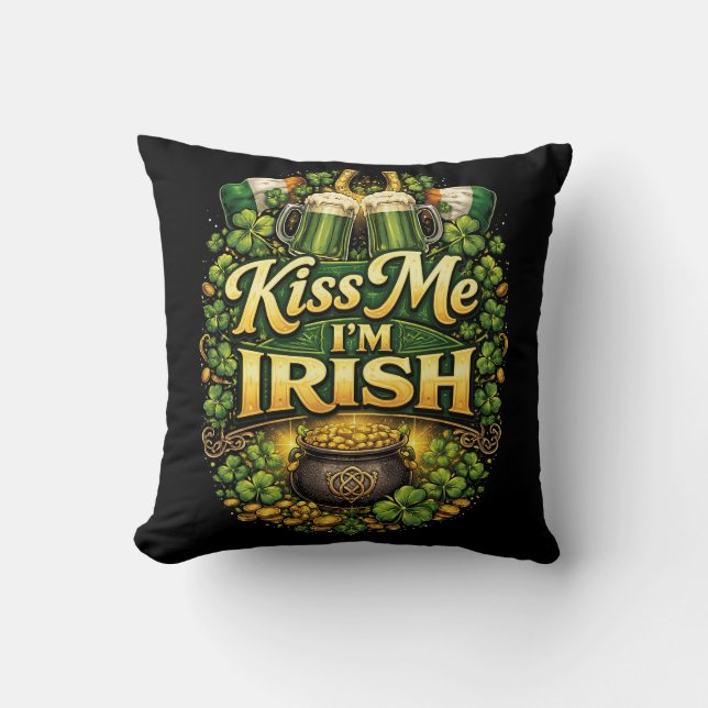 Coussin Embrassez-moi, je suis Irlandais (Recto)