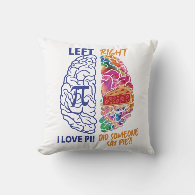 Coussin Embrayé à gauche à droite Brainé Funny Pi (Recto)