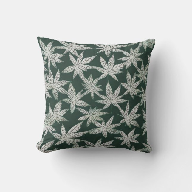 Coussin Emerald Asanoha : Un design japonais traditionnel (Recto)