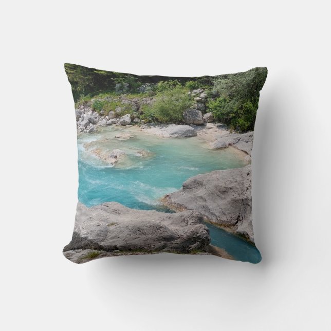 Coussin Emerald Beauty Soca River Photographie de la natur (Recto)
