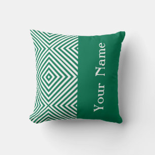 Coussin Emerald Diamond Chevron avec nom @ Emporiomoffa