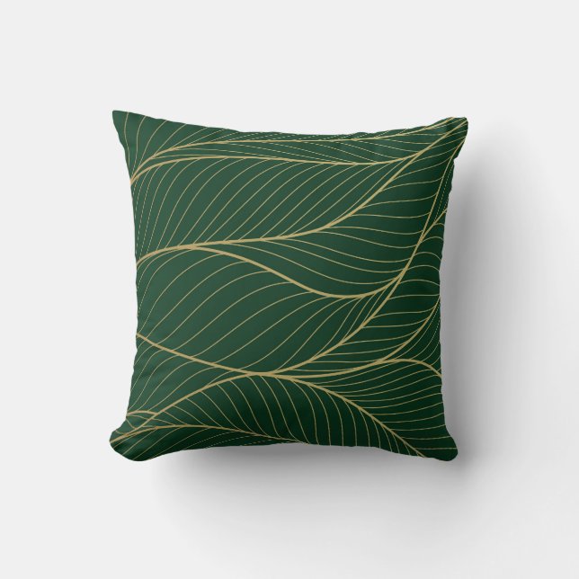 Coussin Emerald Gold Elegance : Design de papier peint de  (Recto)