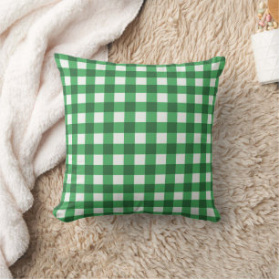 Coussin Emerald Green En vichy À damiers Motif