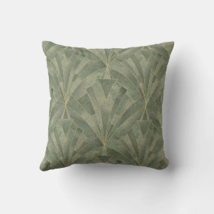 Coussin Emerald Green et Gold Art Déco Motif Thill Pill