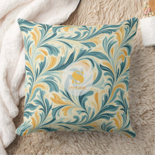 Coussin Emerald Green et Gold Paisley Motif