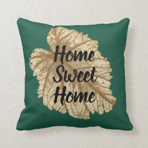 Coussin Emerald Green Gold Home Sweet Home Luxe élégant 