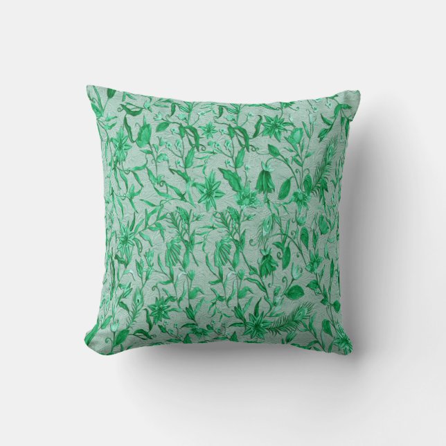 Coussin Emerald Green sur support de texture sculptée (Recto)