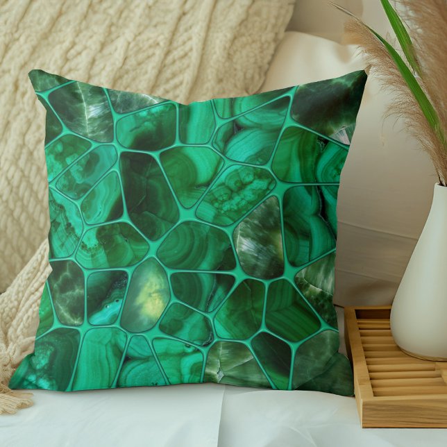 Coussin Emerald Spring - Collage de cellules (Créateur téléchargé)