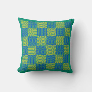 Coussin Émeraude d'oreiller ou de coussin, vert et bleu