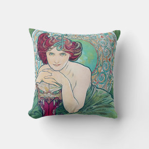 Coussin Emeraude (Quatre Bijoux), Alphonse Mucha