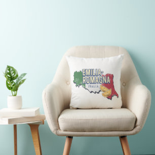 Coussin Émilie Romagne Drapeau Italie Retro Carte Région V