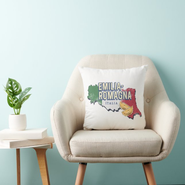 Coussin Émilie Romagne Drapeau Italie Retro Carte Région V (Chaise)