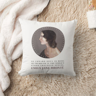 Coussin Emily Bronte Portrait et Citation - Pas d'Âme Cowa