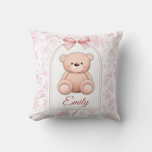 Coussin Emily | Conception personnalisée d'ours en peluche (Recto)