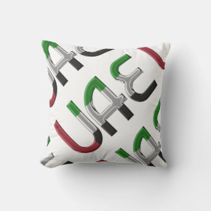 Coussin Émirats Arabes Unis Drapeau Typographie Souvenir