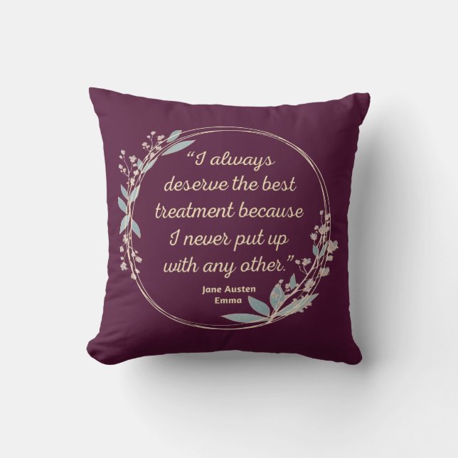 Coussin Emma By Jane Austen Citation II - Style mignon (Recto)