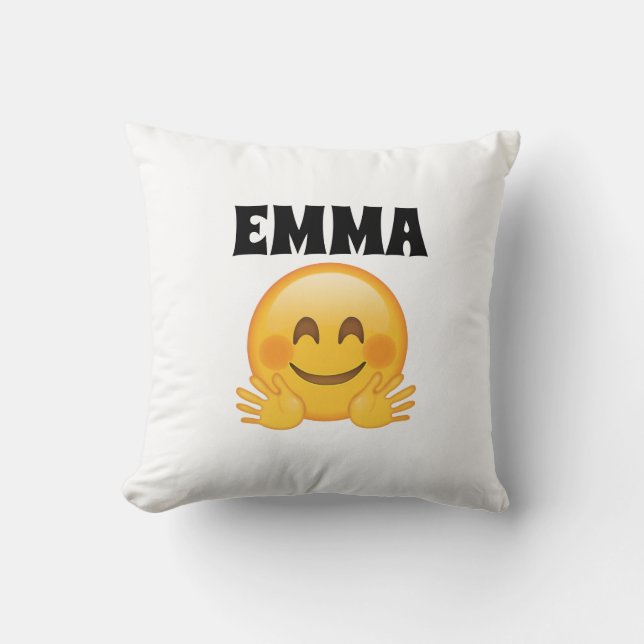 Coussin Emma- Personalized Emoji Throw Pillow  (Recto)