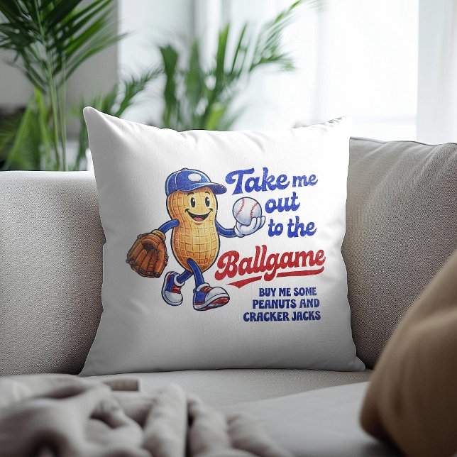 Coussin Emmenez-moi au match de baseball drôle Baseball (Créateur téléchargé)