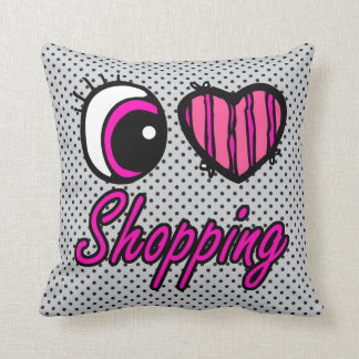 Coussin Emo Eye Heart I Love Shopping