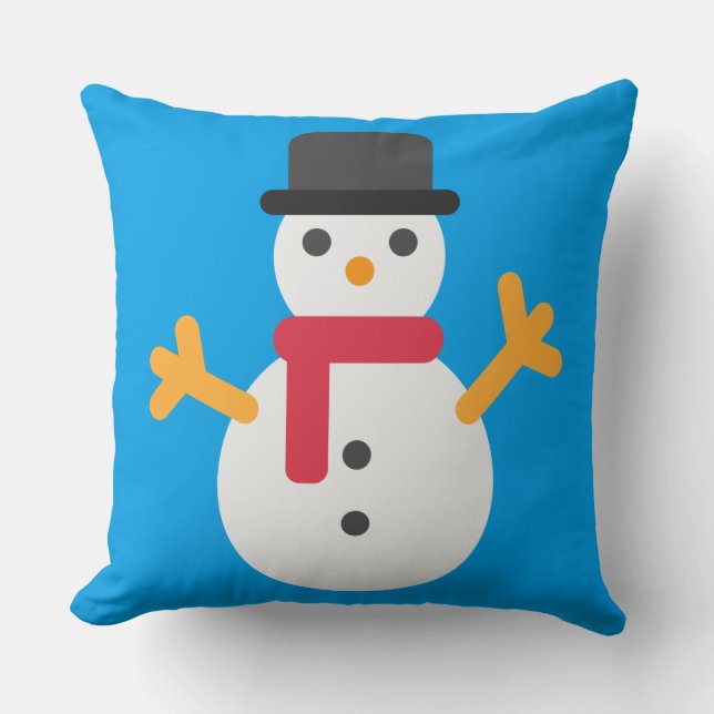 Coussin emoji bonhomme de neige (Recto)