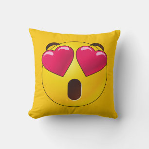 Coussin Emoji Coeur Yeux Valentines