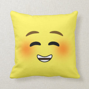 Coussin Emoji de sourire blanc