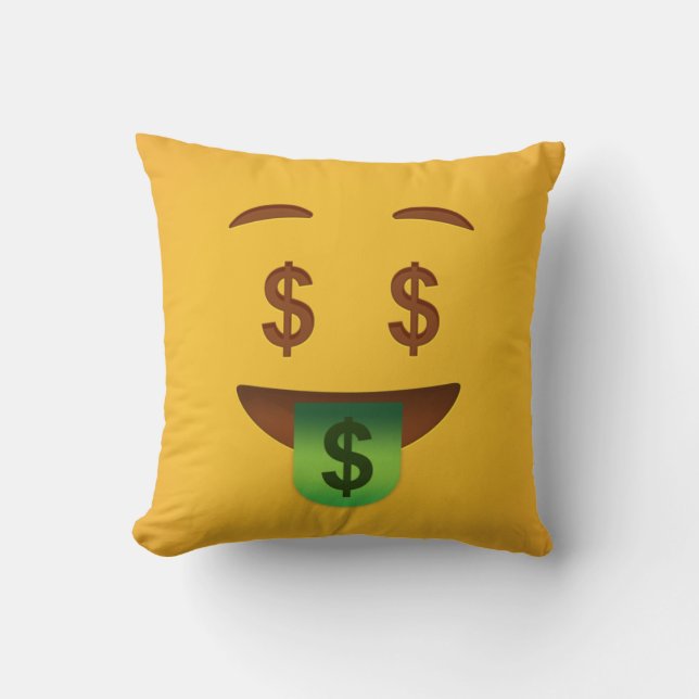 Coussin Emoji face à l'argent   (Recto)