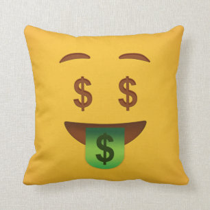 Coussin Emoji face à l'argent