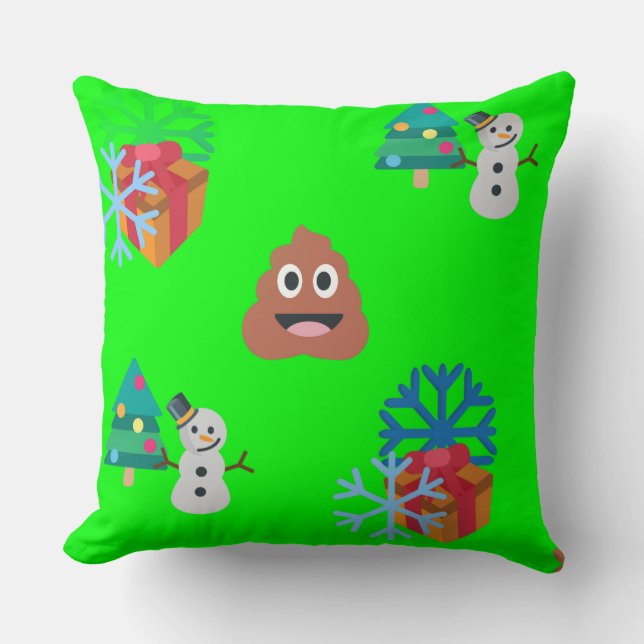 Coussin emoji poop de noël (Recto)