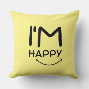 Coussin emoji sourire simple élégant