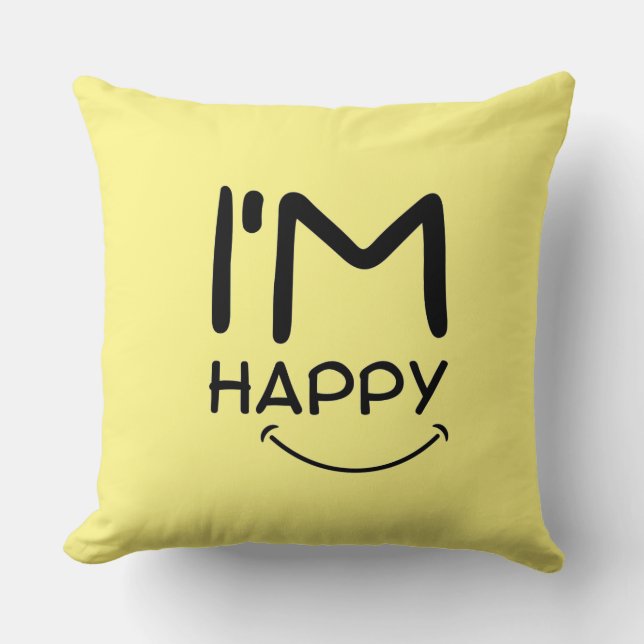 Coussin emoji sourire simple élégant  (Recto)