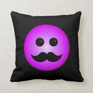 Coussin Émoticône pourpre de moustache