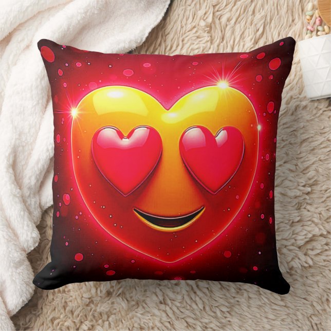 Coussin Émotion Yeux de Cœur Brillant (Couverture)