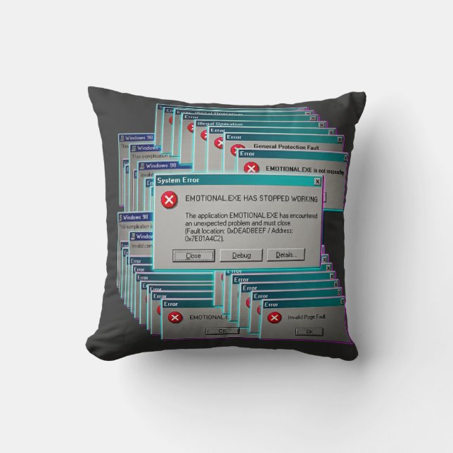 Coussin Emotional.exe A Cessé de Fonctionner Ordinateur Ré (Recto)