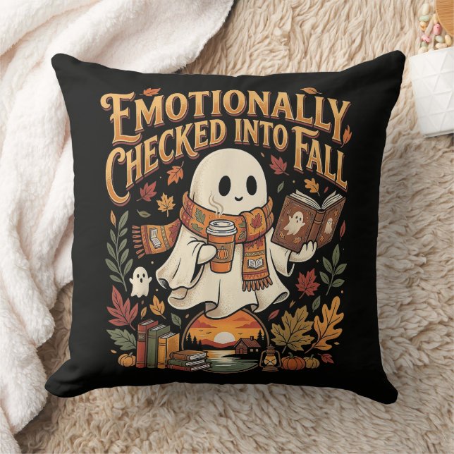 Coussin Émotionnellement admis en automne Halloween (Couverture)