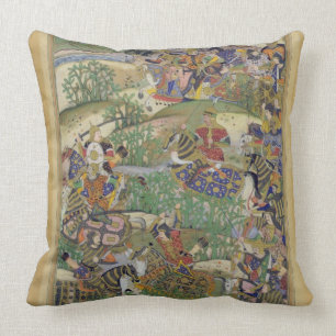 Coussin Empereur Akbar (r.1556-1605) à la bataille de