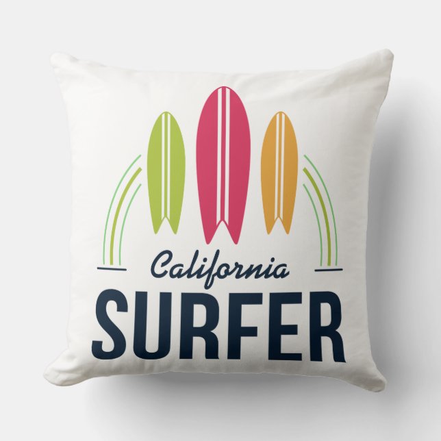 Coussin Emplacement personnalisé Surfer lancer des oreille (Recto)