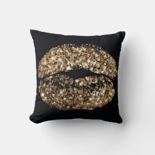 Coussin Empreinte de baiser : vintage doré.