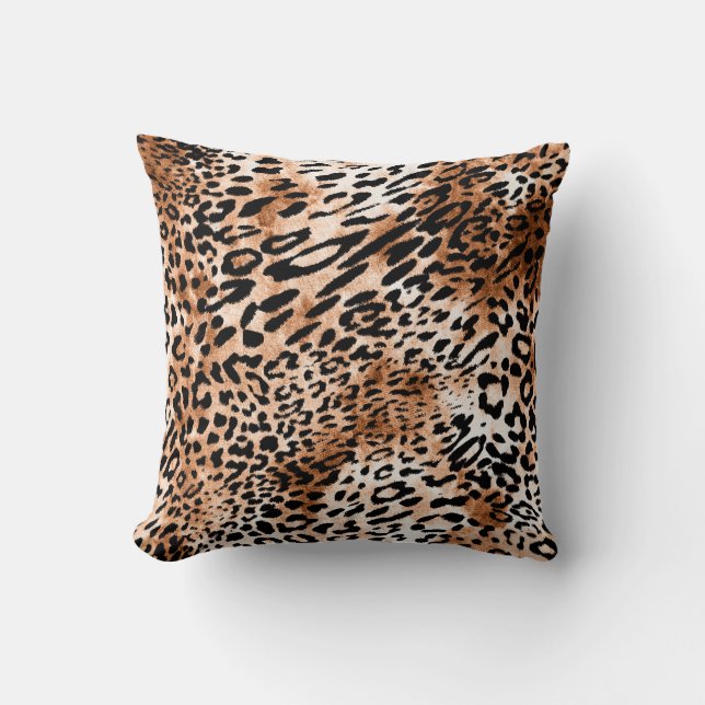 Coussin Empreinte de léopard africain sans couture (Recto)