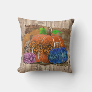 Coussin Empreinte de léopard Automne Citrouilles Automne S