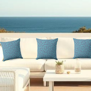 Coussin Empreinte de léopard bleu