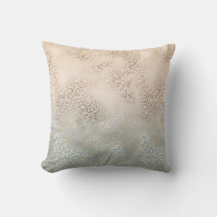 Coussin Empreinte de léopard Blue Cream Blush Gold Ombre